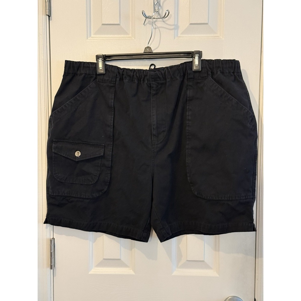 Vintage Route 66 Men's Black 100% Cotton Drawstring Shorts Size xl Tall Waist 42